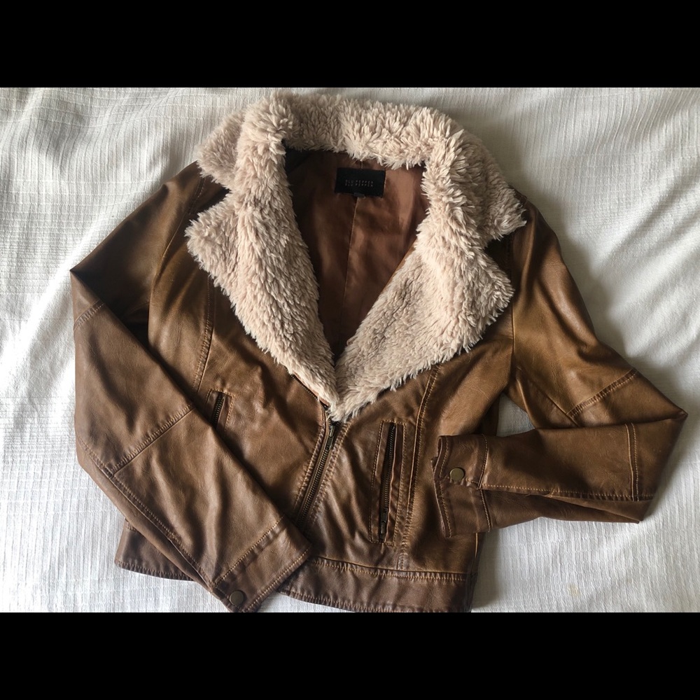 Blu pepper vegan leather jacket